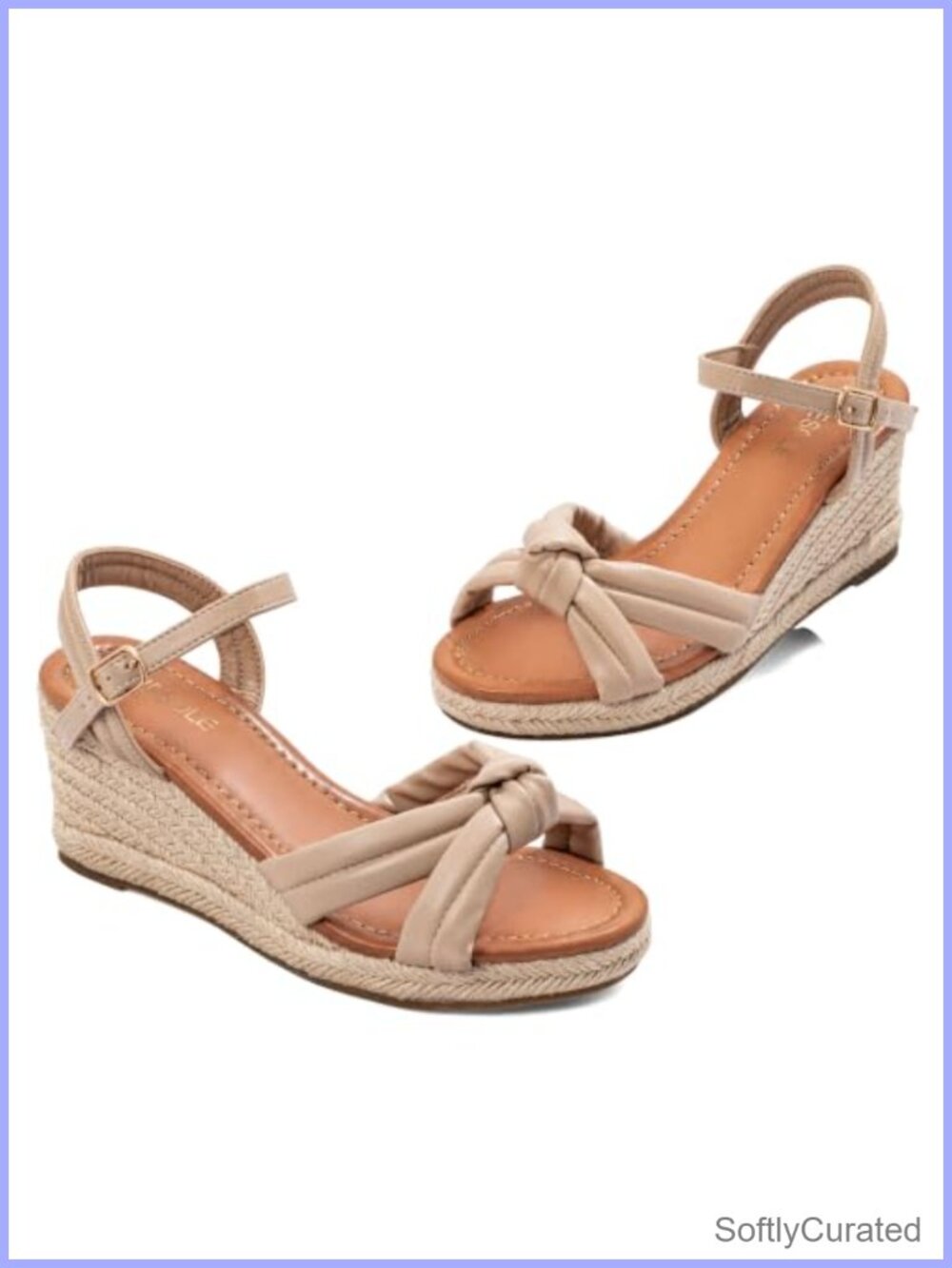 Wide Width Platform Espadrille Wedge Sandals with Ankle Strap & Arch Support